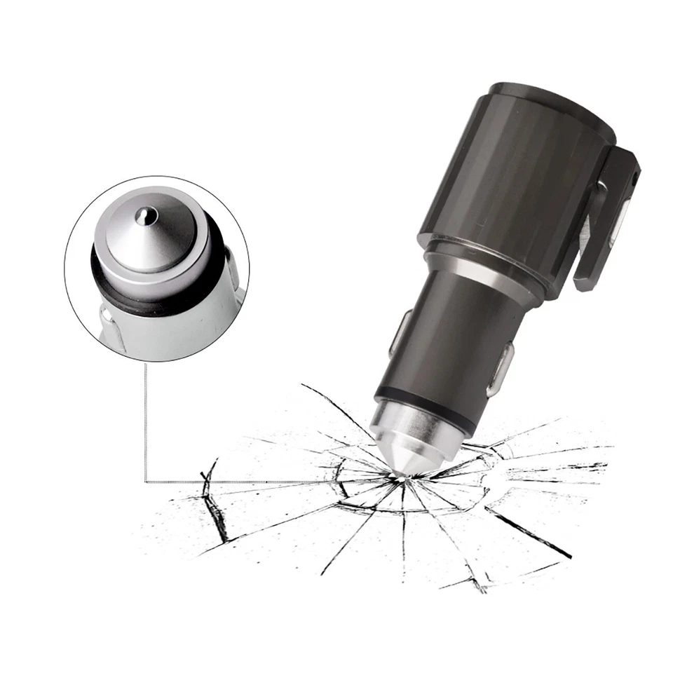 Cargador de Coche Carga Rápida USB A y Tipo C Adaptador de Encendedor Rápido iPhone Android Gris Foto 3 de 4