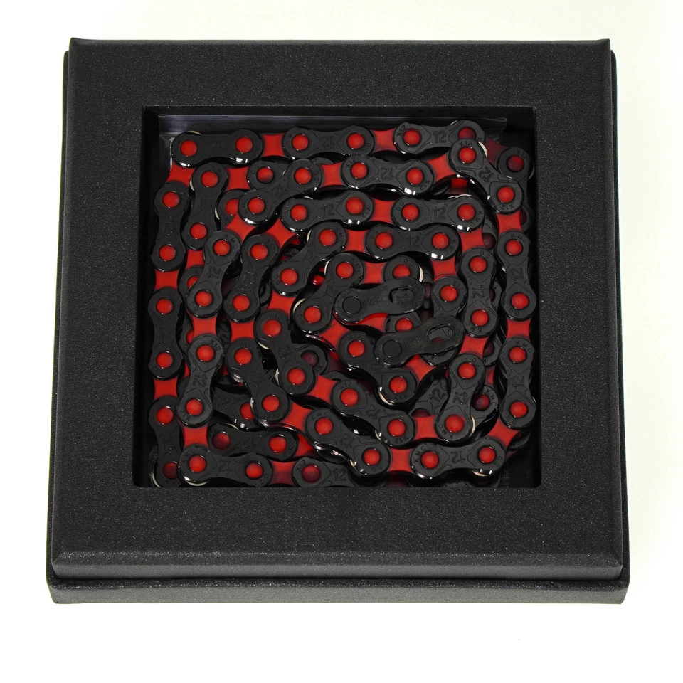 Cadena de bicicleta KMC X12 DLC 12s 126Link bicicleta de montaña de carretera roja o verde Foto 3 de 4