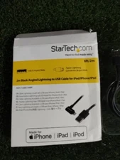 StarTech 6ft Angled Black Apple 8-pin Lightning Connector to USB USBLT2MBR