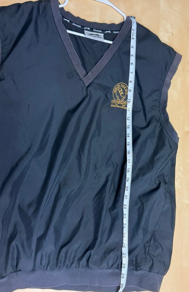 VINTAGE GOLF Sleeveless VEST XL SLAZENGER VTG Black Oberlin Club embroidered - Image 4 of 4