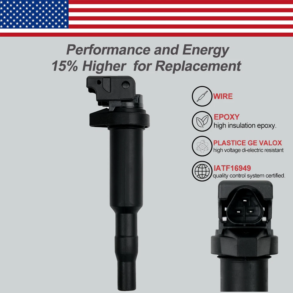 4X Bobina de encendido OEM y bujía de iridio para BMW 228i 320i 328i 428i 528i UF592 Foto 3 de 4