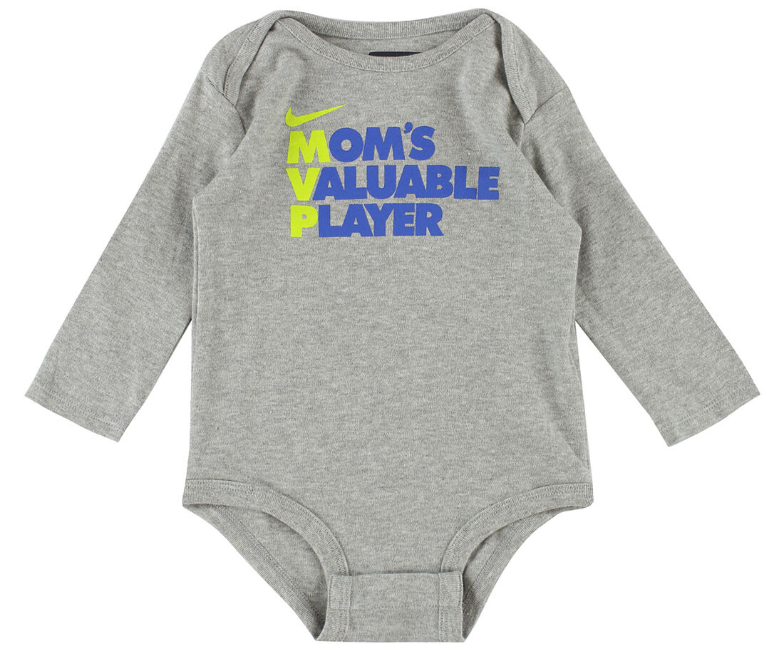 Nike Bodysuit Infant/Toddler Clothing Set Size 6/9M, Color: Dk Gry Hthr-image