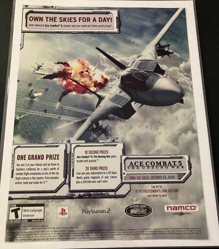 Ace Combat 5: The Unsung War - Vintage Gaming Print Ad / Poster / Wall Art