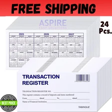 24 PCS Check Registers for Personal Checkbook, Easy to Read Checkbook Register