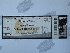 2008 Calgary Flames at St Louis Blues Ticket 12/5/08 Jarome Iginla 1G 1A