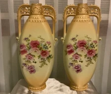 Double Handled Austirian Vases (1)Pair