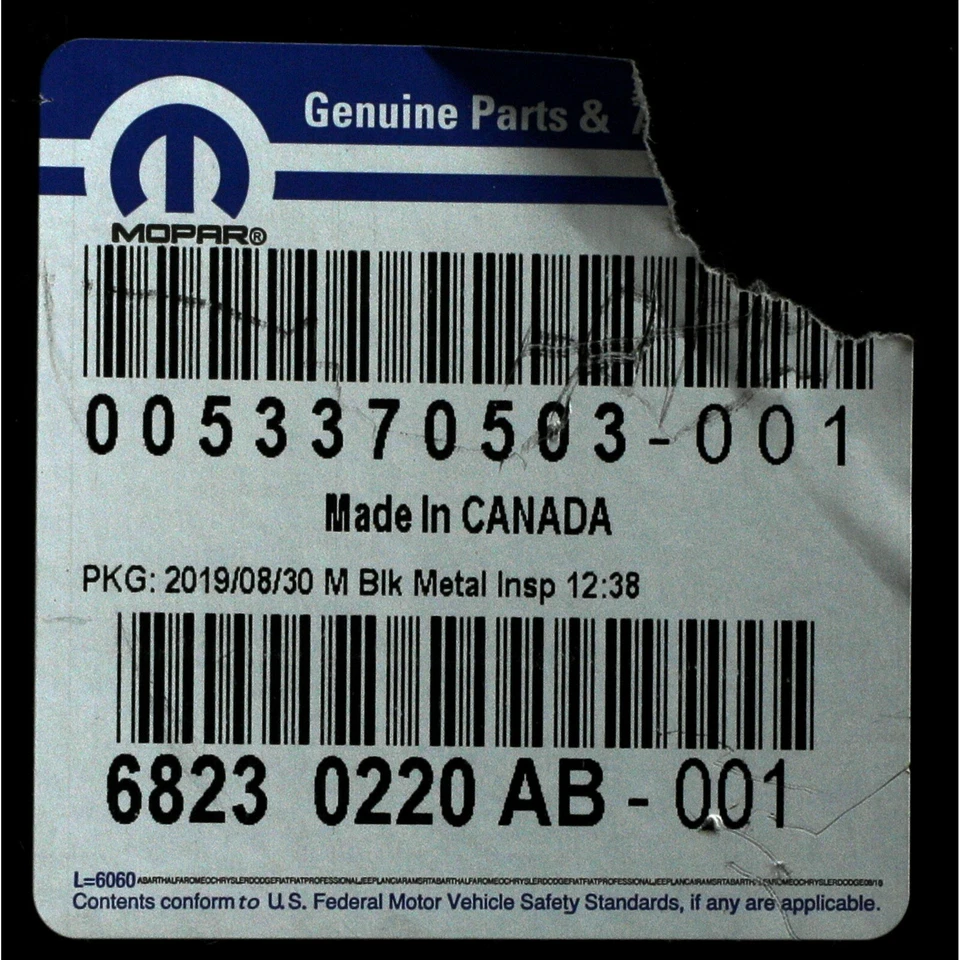 Jeep Wrangler 2014-2018 panel de esquina trasero derecho fabricante original nuevo genuino Mopar 68230220AB Foto 4 de 4