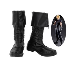 Final Fantasy VII Cloud Strife Shoes Cosplay Men Black Boots Ver3
