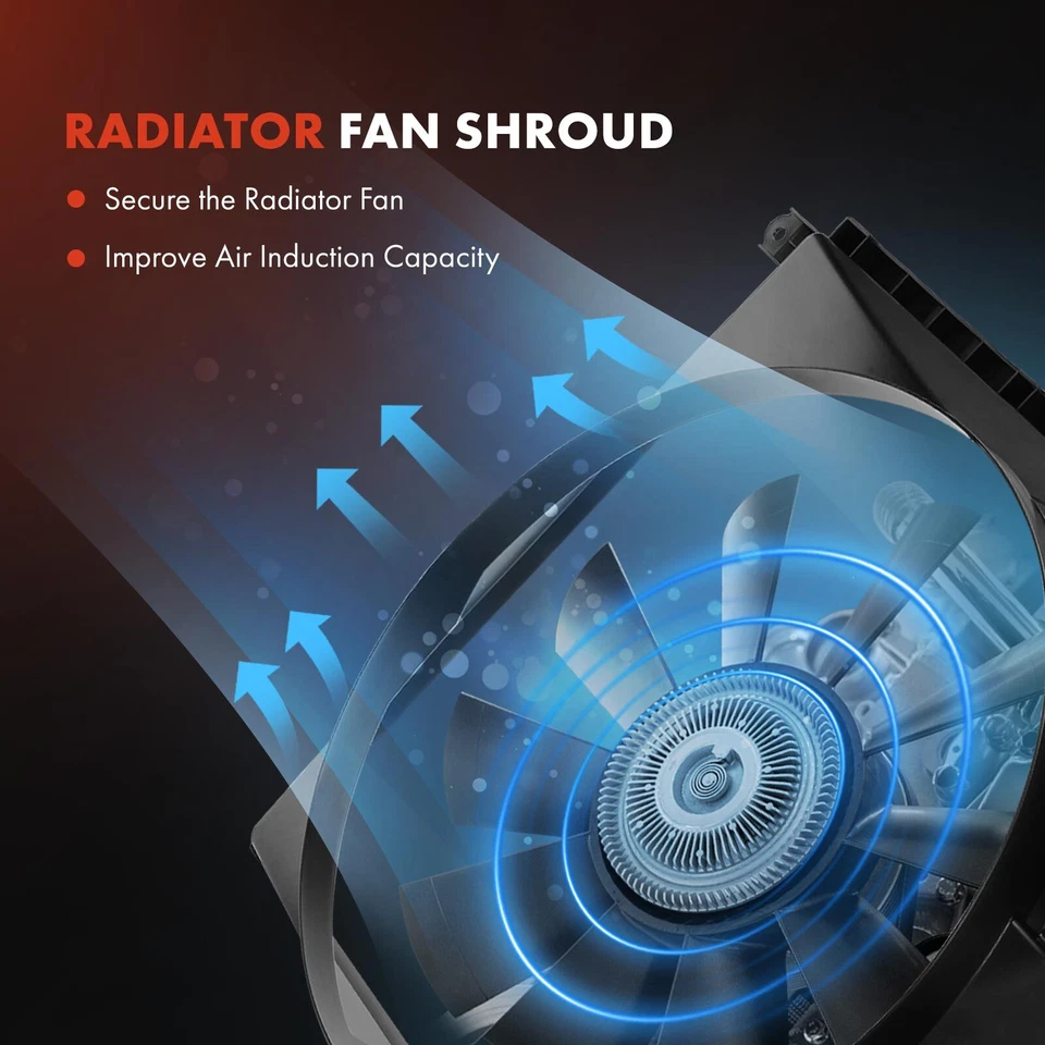 Cubierta superior del ventilador de refrigeración del radiador para Chevy Express 3500 GMC Savana 2500 03-20 Foto 3 de 4