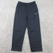 Nike Pants Mens XL Black Thermafit Fleece Drawstring Swoosh Logo Gym Training