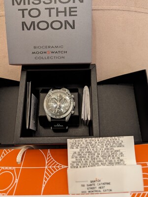 OMEGA Speedmaster Moonswatch クォーツ OMEGA x Swatch Speedmaster MoonSwatch Men's Black Watch - SO33M100