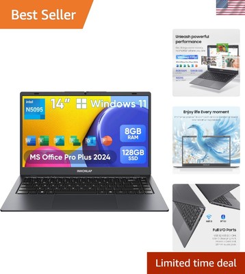 .14-Inch Laptop with 8GB RAM, 128GB SSD & N5095 Processor - Windows 11 Pro