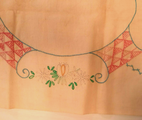 2 Assorted Embroidery Pieces No Thread Partially Done Table Runner & 15x12 Piece - Picture 3 of 9