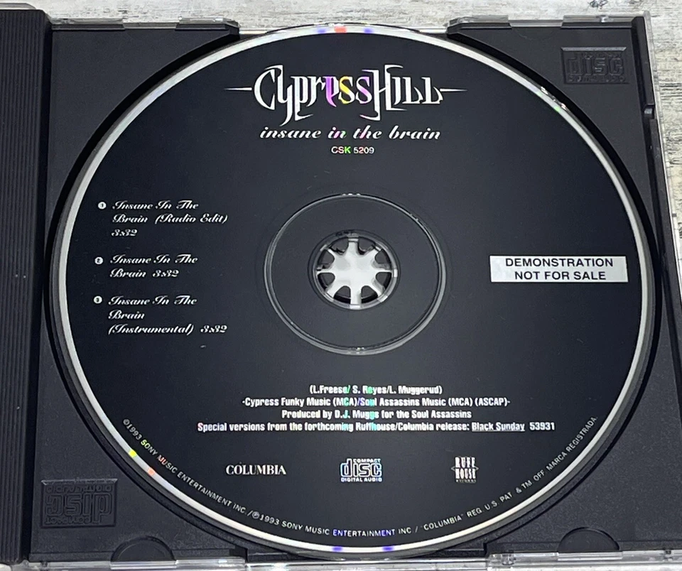 Cypress Hill Insane In The Brain CD Single Demo 1993 (CSK 5209) Rare! Foto 3 de 4