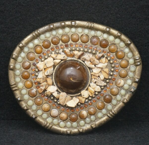 WB01138 NEAT VINTAGE 1970s **ABSTRACT** WESTERN STYLE ARTWORK BELT BUCKLE