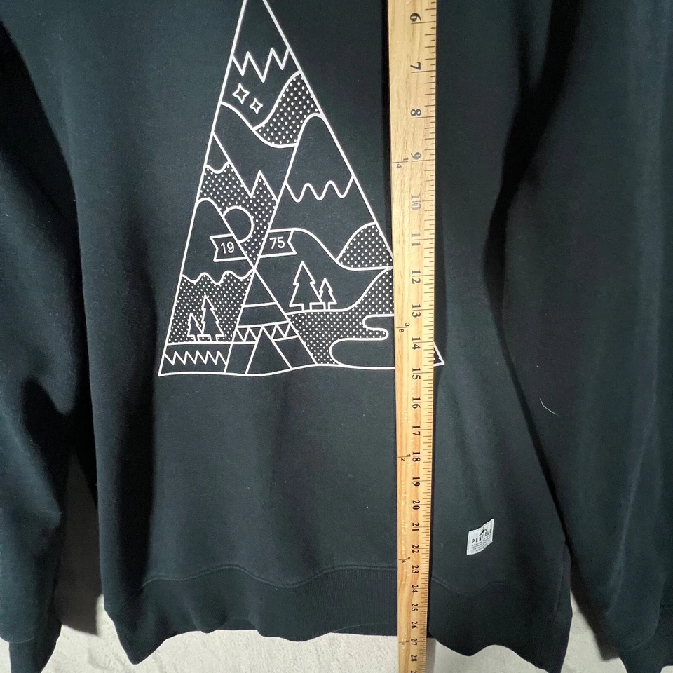 Sudadera Penfield Para Hombre Pequeña Montaña Estampado Gráfico Negra Cuello Redondo Pullover Foto 4 de 4