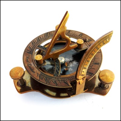 Méridienne (cadran Solaire) En Laiton Vintage - Style Boussole West London - Objet Déco Nautique - Reproduction Ancienne