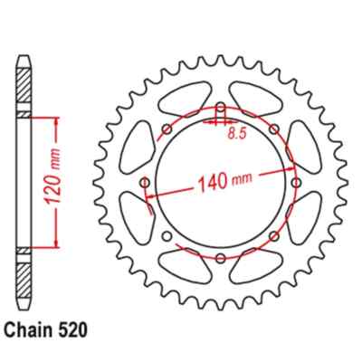 16T 44T Front Rear Sprocket For Kawasaki KLE400 A1-A4 91-94 KLE500