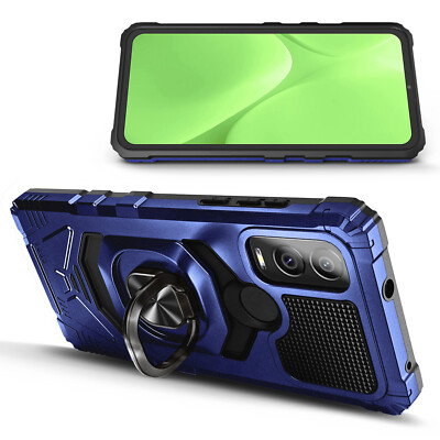 Full Body Protective Case With Ring Holder & Tempered Glass For Cricket Innovate E 5G Phone