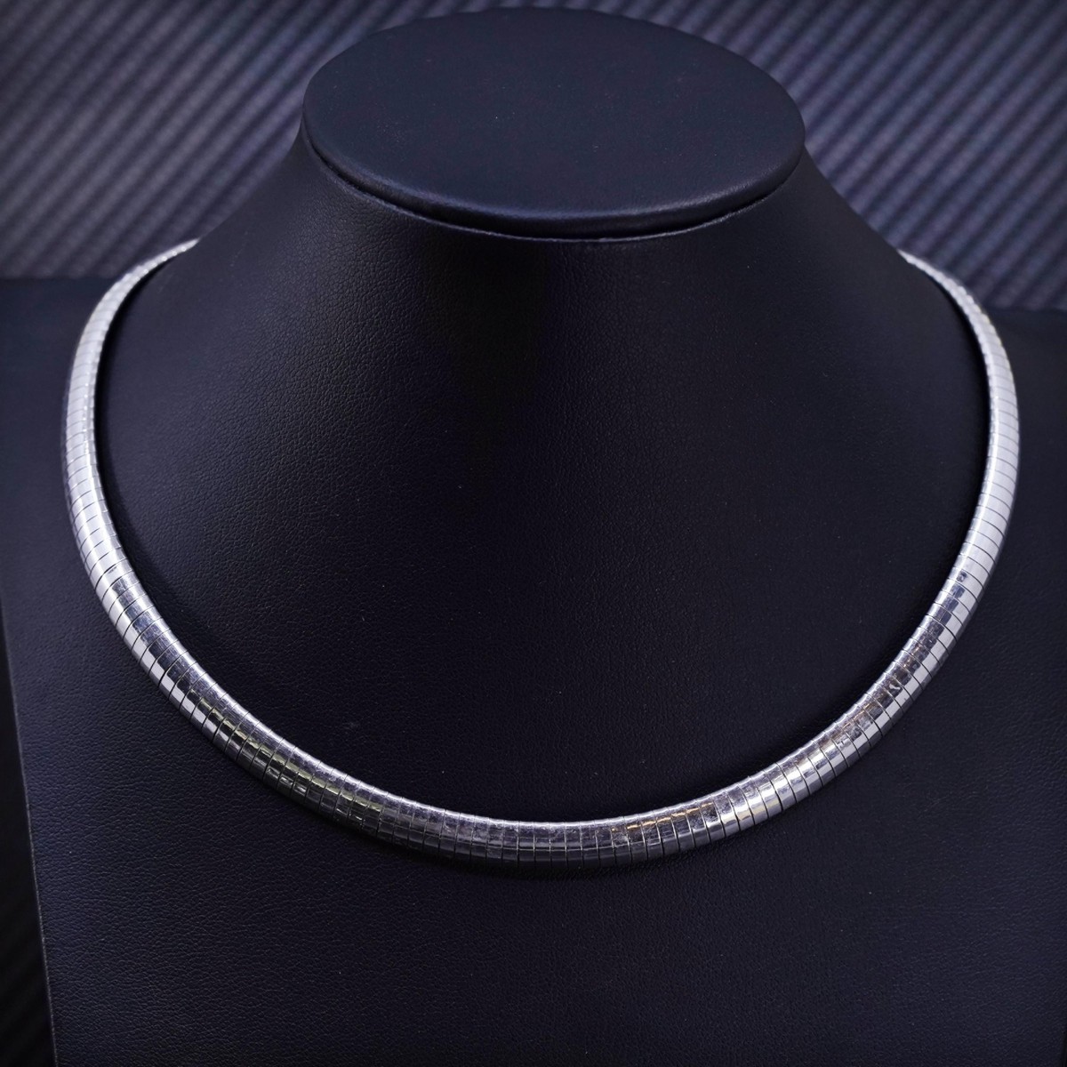 16” 7mm, vintage Italian GN sterling silver 925 bold omega chain 