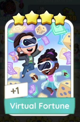 1 X Virtual Fortune  4         (Sticker-Mono_poly_Go) 