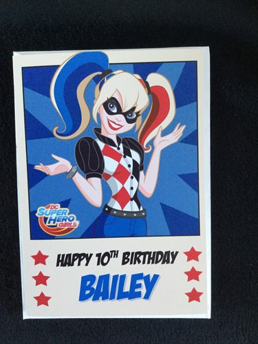 DC Super Hero Girls Harley Quinn Harlequin Birthday Card A5 ...