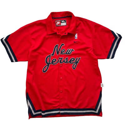 NIKE NBA new jersey NETS シューティングシャツ Lサイズ Nike NBA New Jersey Nets XL Oversize Red Warm-Up Jacket