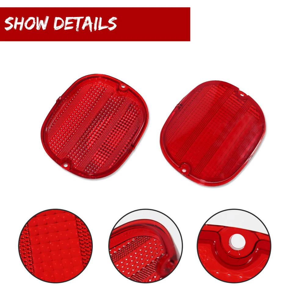 4PCS OE-Style Red Rear Tail Light Lamp Lenses For 1990-1996 Chevy Corvette C4 - Image 3 of 4