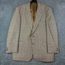 Vintage St Michael Blazer Jacket Men 44 Brown Houndstooth Hunting Shooting Sport
