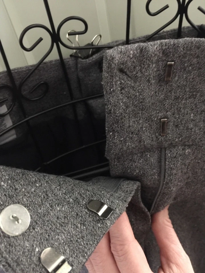 Pantalón Anne Klein Tweed Mezcla Lana Seda con Puño Imitado Pierna Recta Alto 8 Foto 2 de 4