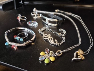 Authentic Swarovski Crystal jewelry, Lot of 10 items (some defects)