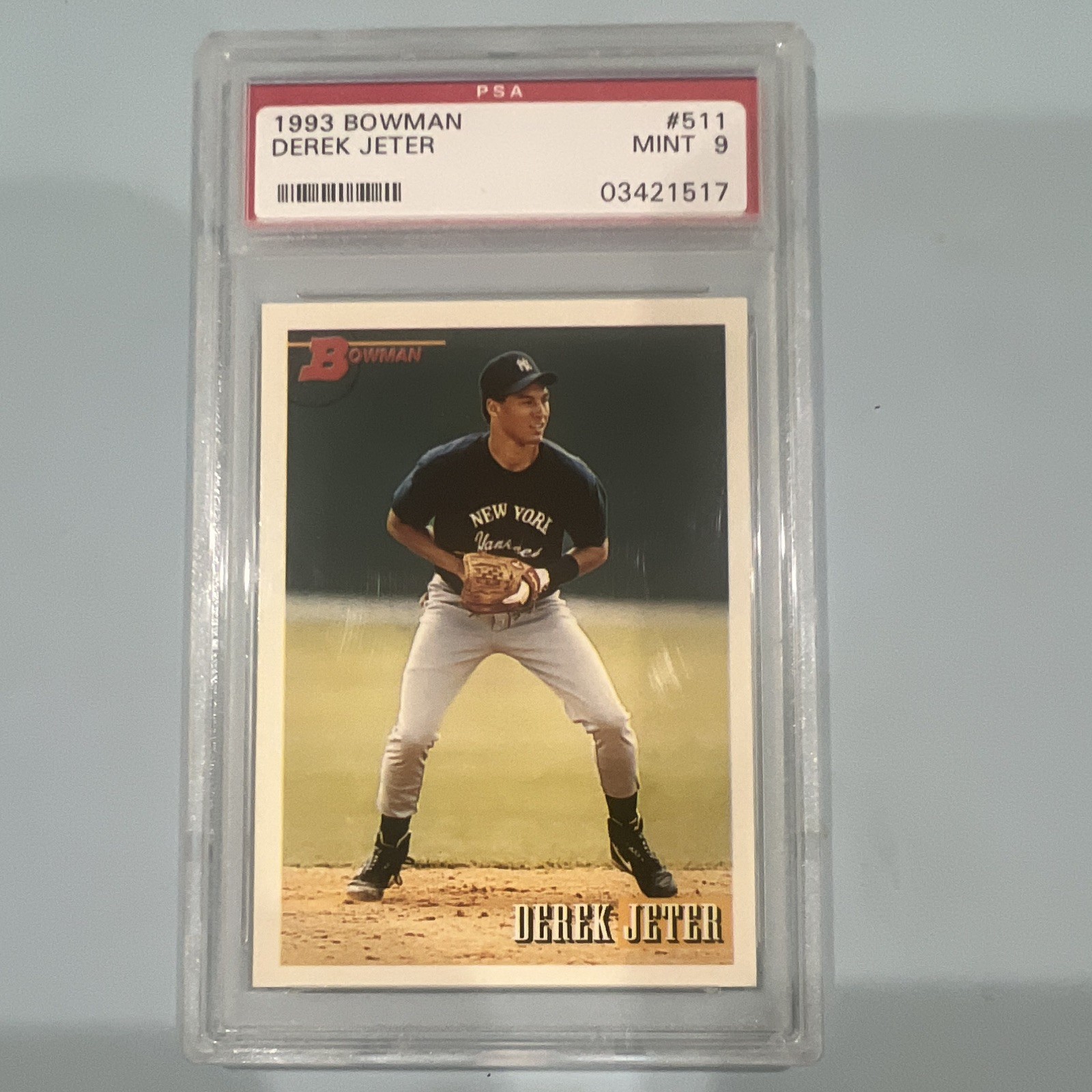 Bowman 1993 Derek Jeter RC Rookie #511 Yankees PSA 9 MLB Baseball Card