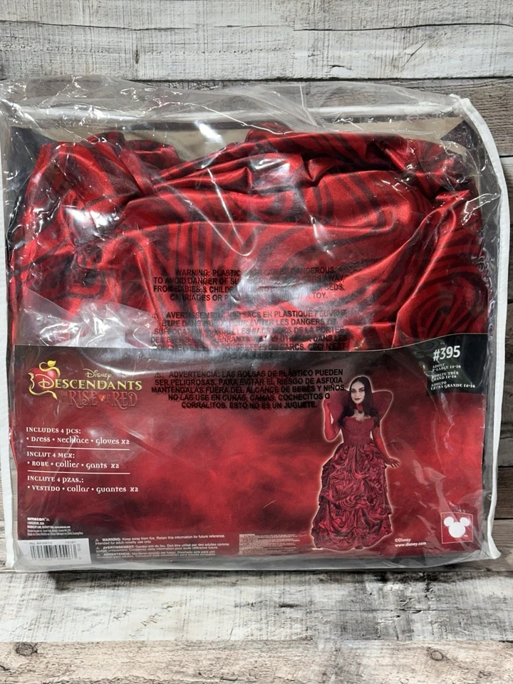 Descendientes 4 Rise of Red REINA DE CORAZONES Adulto XL 14-16 Disfraz Halloween Foto 4 de 4