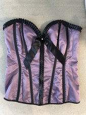 Vtg Shirley of Hollywood Purple Satin Corset Top   Coquette Whimsigoth