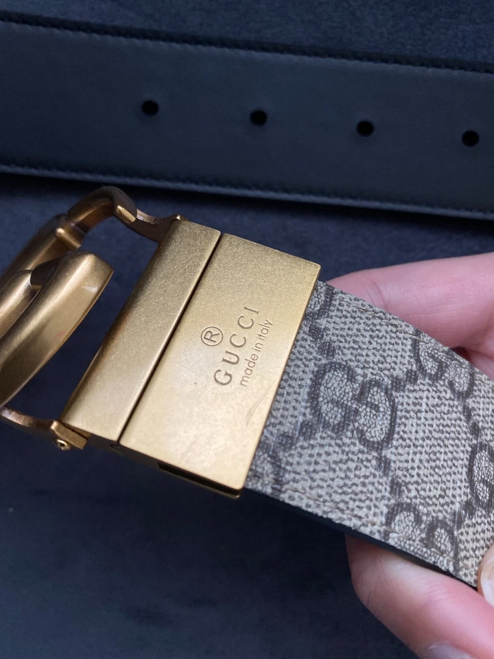 Auténtico Cinturón Reversible Gucci Supreme GG Talla 95cm Ajuste Cintura 32-34 Foto 3 de 4