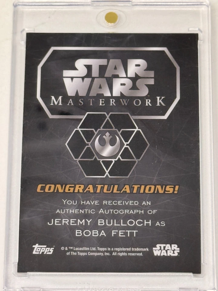 2016 Topps Star Wars Masterwork Foil Autograph Boba Fett Bulloch 17/50 - Image 2 of 2