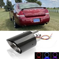 For Chevrolet Impala 2.5" in 3.5" Out Muffler Exhaust Tip Carbon Fiber w/ Lights