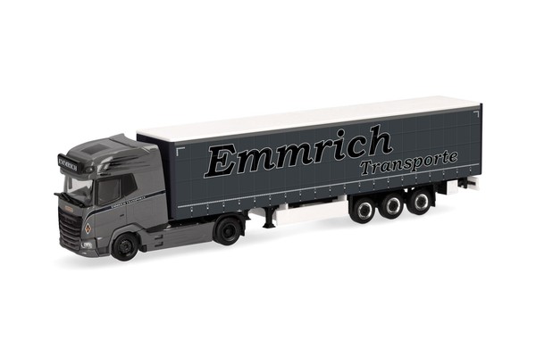 Herpa 320474 Daf Xg+ Gardinenplanen-Sattelzug Emmrich Transporte 1:87 Neu + Ovp-image