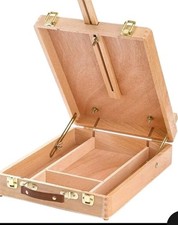 Wood Tabletop Artist Easel Storage Box Beechwood Portable Sketchbox New