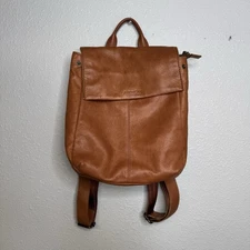 American Leather Company Liberty Tumbled Leather Backpack Cognac Zip/Snaps 