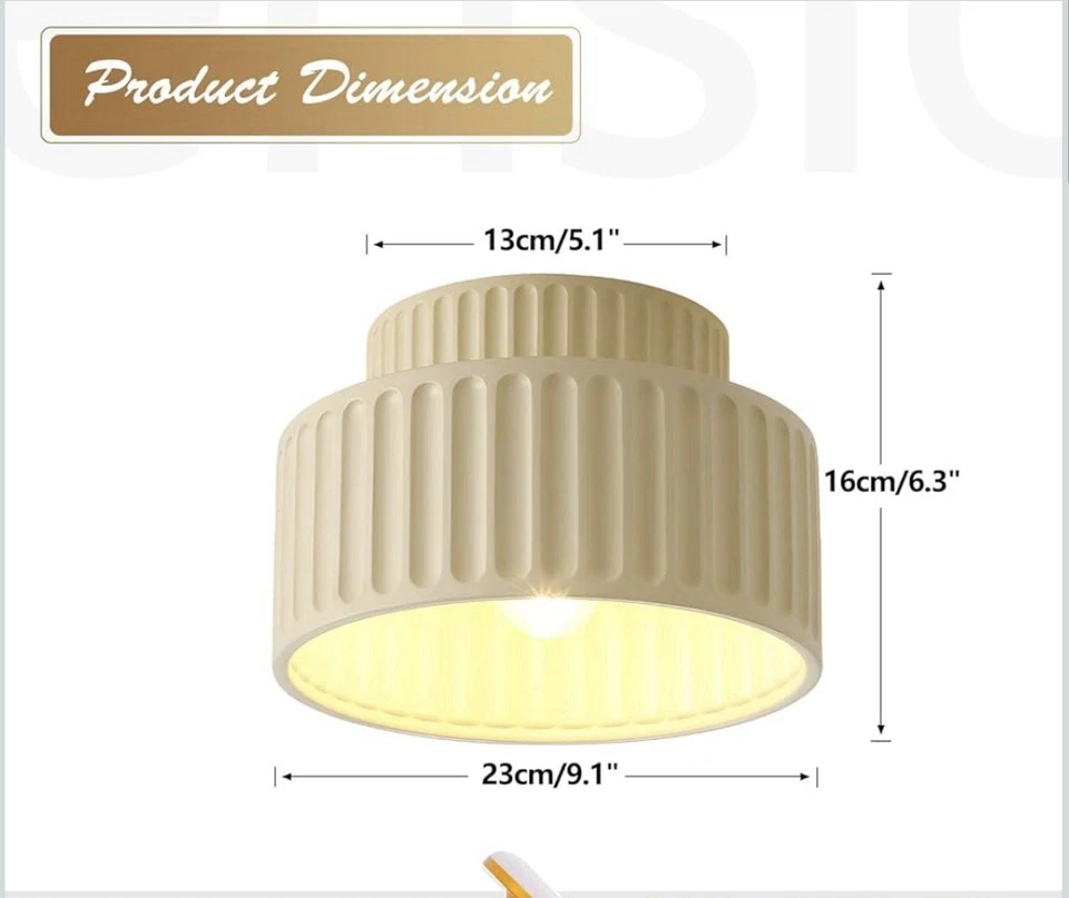 "Nueva luz de techo de montaje semi empotrado de 9,1"" W nórdica simple accesorio de resina minimalista" Foto 2 de 4