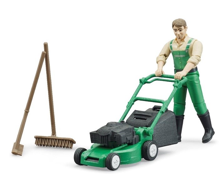 Bruder – Giardiniere Con Tagliaerba E Attrezzi