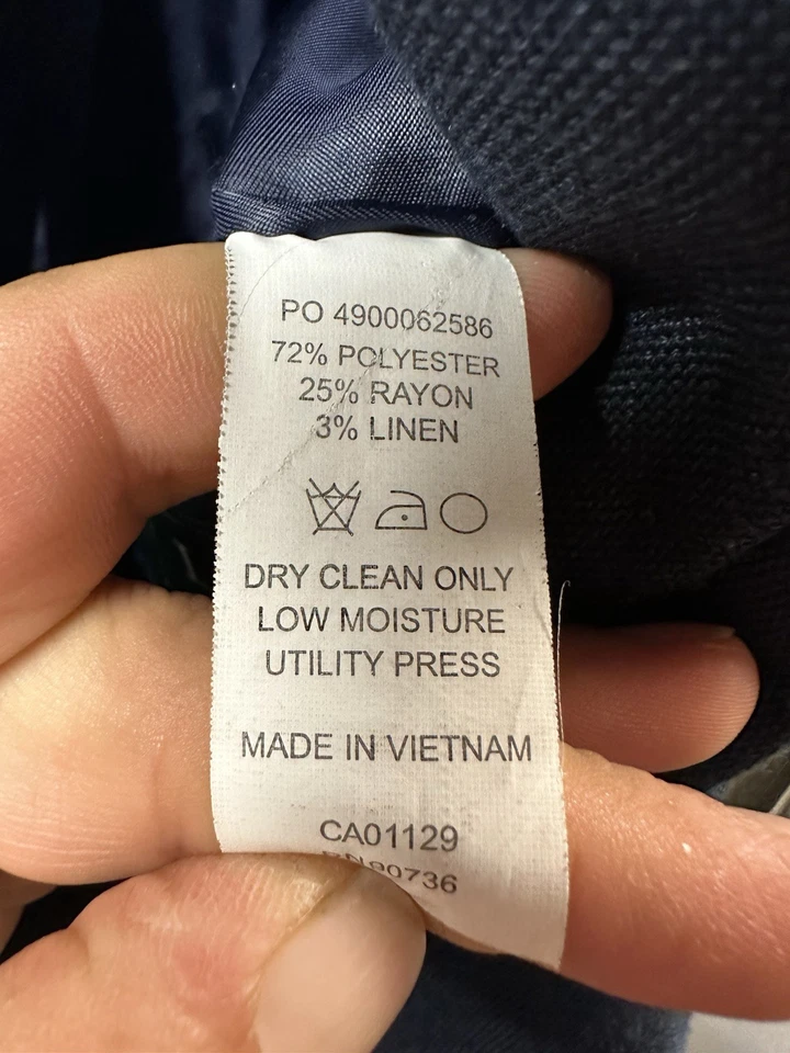 Blazer Ralph Lauren Hombre 36S Azul Tweed Mezcla de Lino Abrigo Chaqueta Lujo Foto 2 de 4