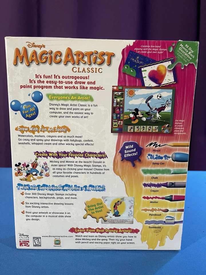 Disney Magic Artist Big Box CD ROM Computer Program Software Classic New Sealed - Image 4 of 4