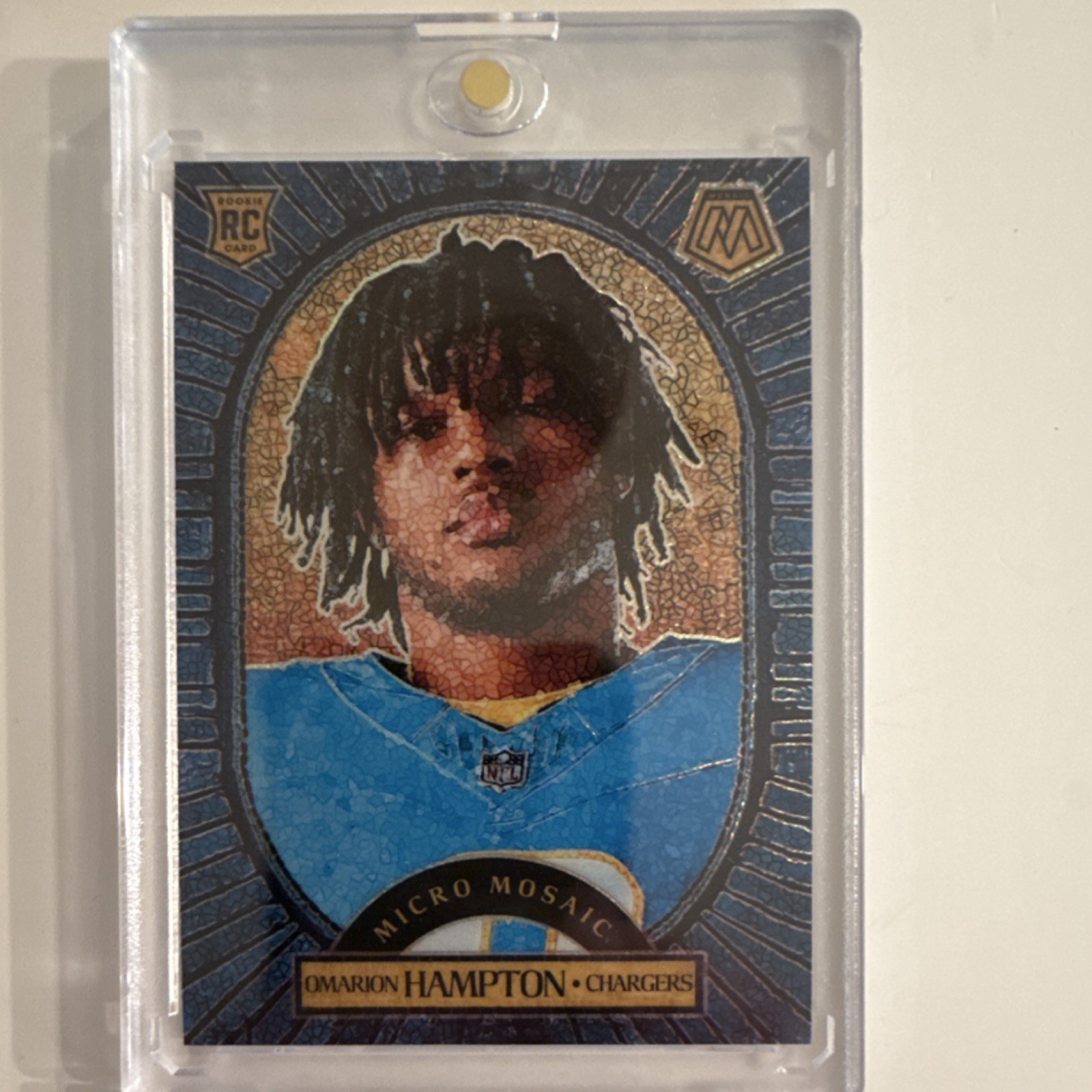 Panini 2025 Mosaic Micro Mosaic Rookie Omarion Hampton #11 Chargers Card