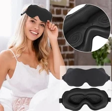 3D Contoured Sleep Eye Mask for Men & Women -Adjustable Blindfold, Soft Cup Mask