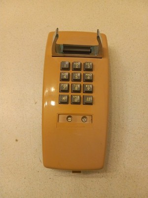 Vtg Bell System Western Electric Wall Home Telephone PUSH BUTTON beige 2554BMP