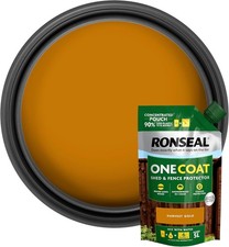 Ronseal One Coat Shed & Fence Pouch Harvest Gold 950ml - Mix with Water to Make