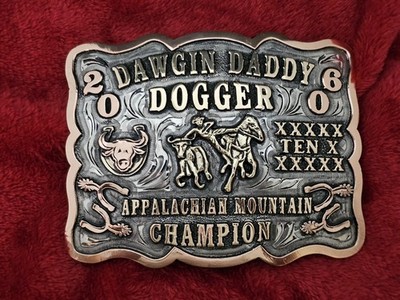 BULLDOGGING Appalachian Mountains 2006 RODEO CHAMPION TROPHY BUCKLE Rare 431
