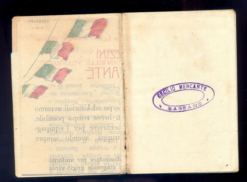 Libretto AGENDA DEL SOLDATO  1916 ( Cecilio Mercante -Bassano) - Imagen 4 de 4